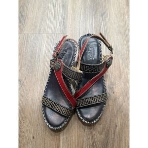 Lartiste Spring Step Women's Dreamer Black Leather Sandals Size 37